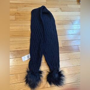 NWT Mayoral Black Scarf With Pom Poms